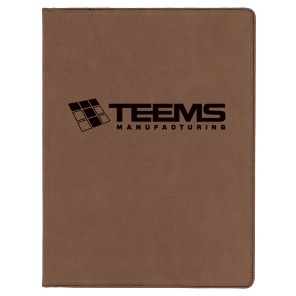 Teems Mfg - Brown Laserable Leatherette Portfolio with Notepad Thumbnail